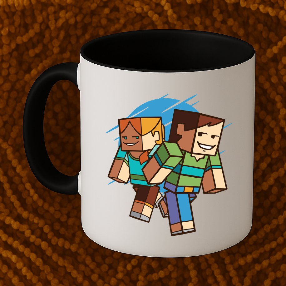 Cubic People Cartoon Mug
