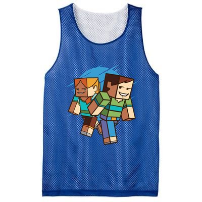 Cubic People Cartoon Mesh Reversible Basketball Jersey Tank