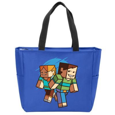 Cubic People Cartoon Zip Tote Bag