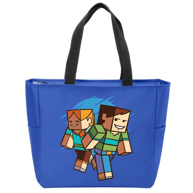 Cubic People Cartoon Zip Tote Bag