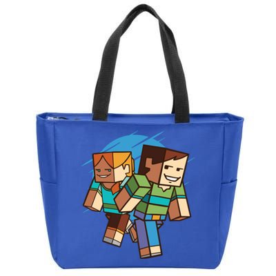 Cubic People Cartoon Zip Tote Bag