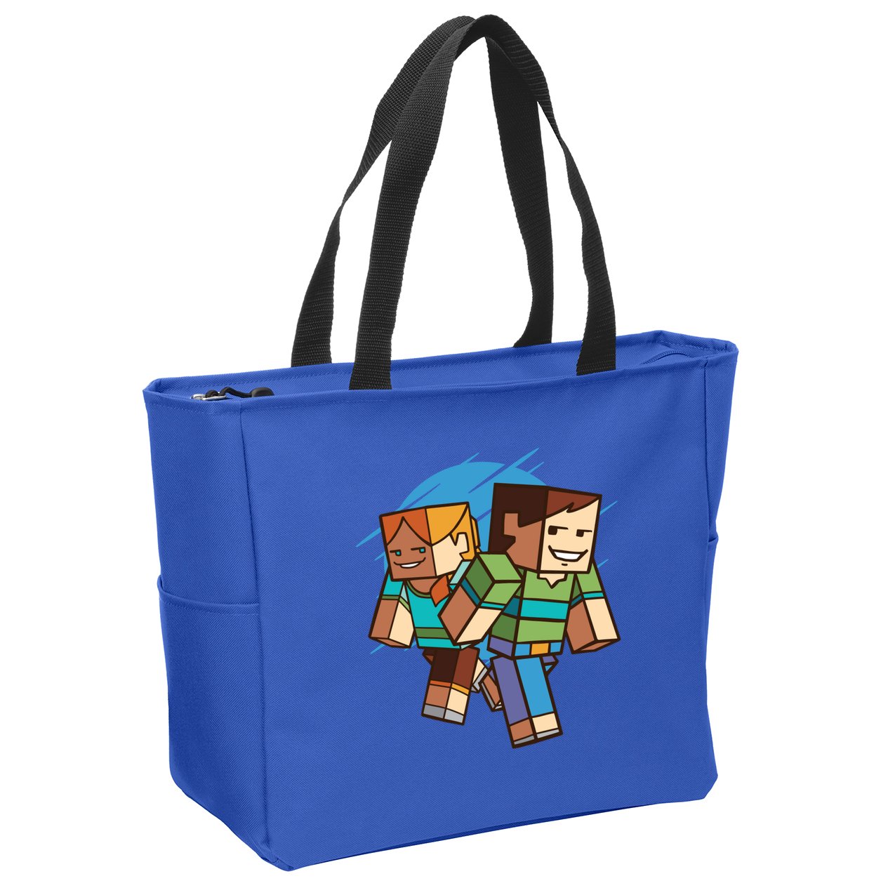 Cubic People Cartoon Zip Tote Bag