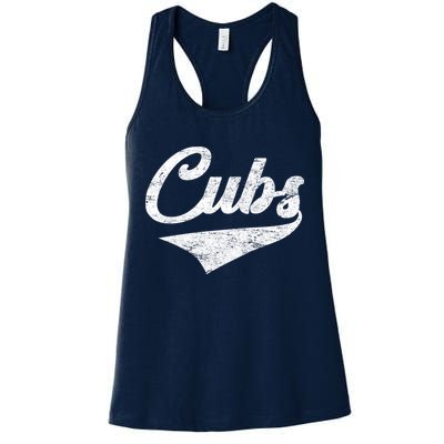 Cubs Vintage Sports Team Baseball Fan Womens Tank Top