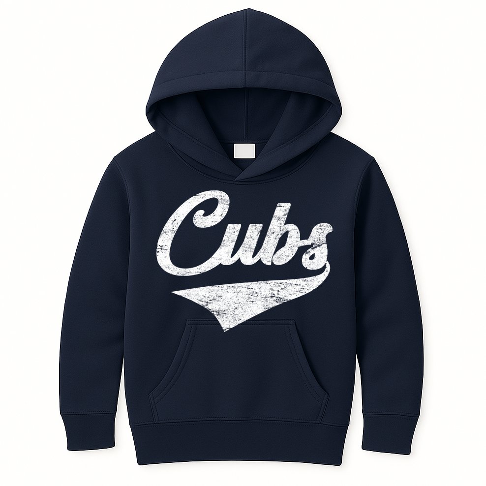 Cubs Vintage Sports Team Baseball Fan Kids Hoodie