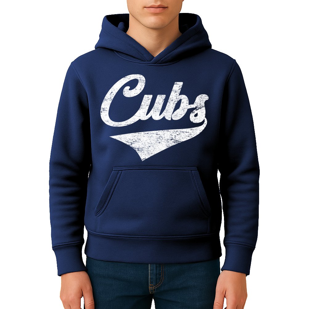 Cubs Vintage Sports Team Baseball Fan Kids Hoodie