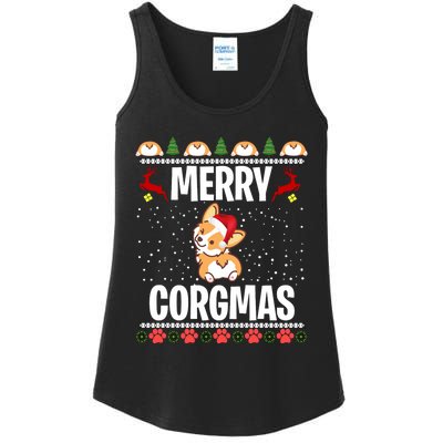 Corgi Ugly Christmas Merry Corgmas Santa Corgi Ladies Essential Tank