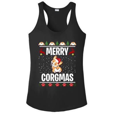 Corgi Ugly Christmas Merry Corgmas Santa Corgi Ladies PosiCharge Competitor Racerback Tank