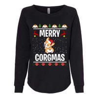 Corgi Ugly Christmas Merry Corgmas Santa Corgi Womens California Wash Sweatshirt