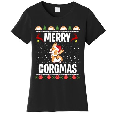 Corgi Ugly Christmas Merry Corgmas Santa Corgi Women's T-Shirt