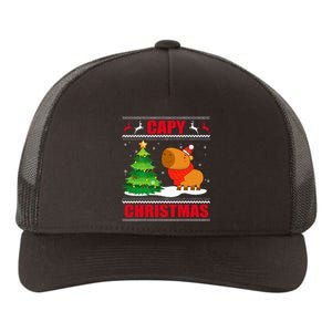 Capy Ugly Christmas Sweater Capybara Lover Christmas Yupoong Adult 5-Panel Trucker Hat