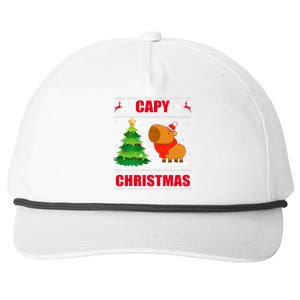 Capy Ugly Christmas Sweater Capybara Lover Christmas Snapback Five-Panel Rope Hat