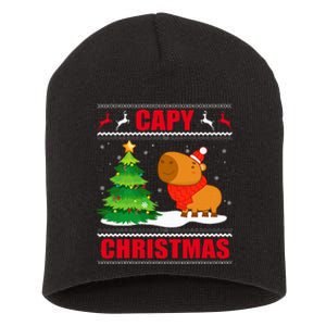 Capy Ugly Christmas Sweater Capybara Lover Christmas Short Acrylic Beanie