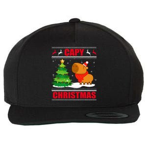 Capy Ugly Christmas Sweater Capybara Lover Christmas Wool Snapback Cap