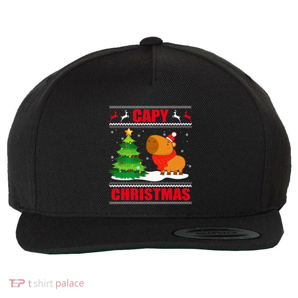 Capy Ugly Christmas Sweater Capybara Lover Christmas Wool Snapback Cap