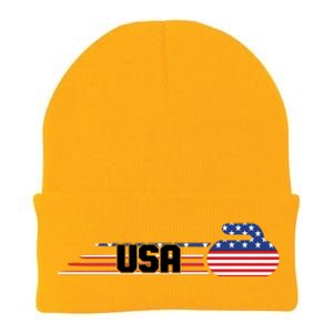 Cool USA Curling Team Sports Logo Knit Cap Winter Beanie