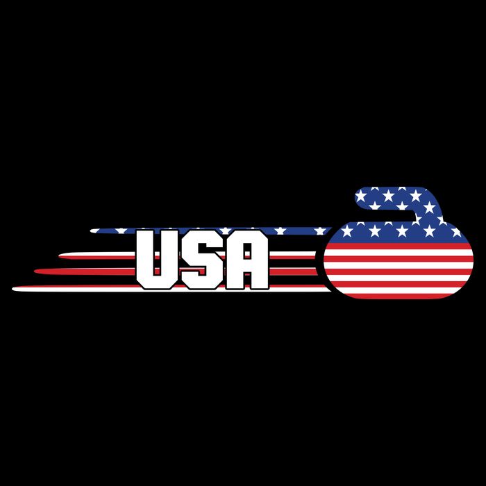 Cool USA Curling Team Sports Logo Tie-Dye T-Shirt