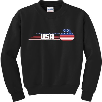 Cool USA Curling Team Sports Logo Kids Sweatshirt