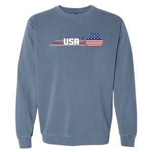 Cool USA Curling Team Sports Logo Garment-Dyed Sweatshirt