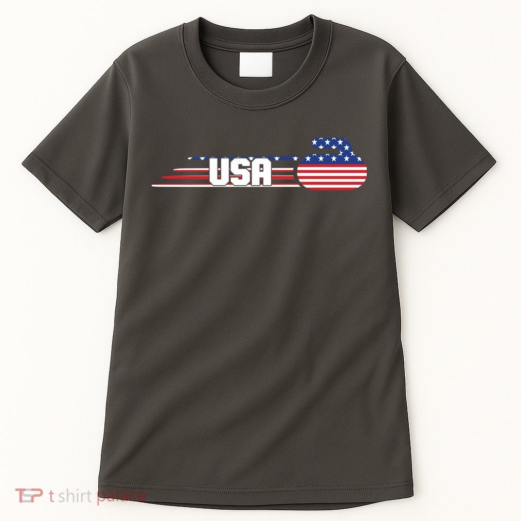 Cool USA Curling Team Sports Logo Tall T-Shirt