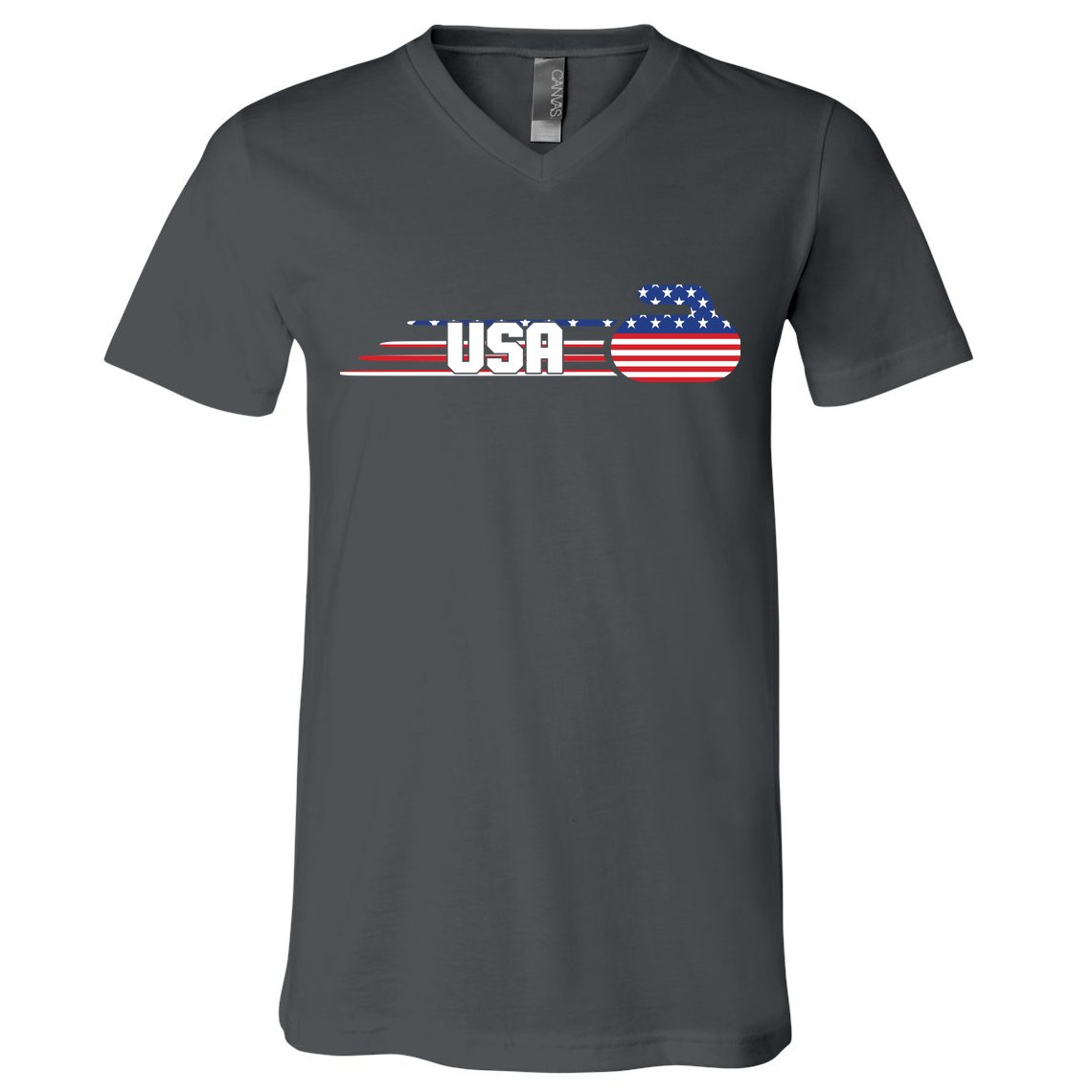 Cool USA Curling Team Sports Logo V-Neck T-Shirt