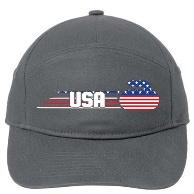 Cool USA Curling Team Sports Logo 7-Panel Snapback Hat
