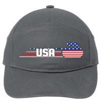 Cool USA Curling Team Sports Logo 7-Panel Snapback Hat