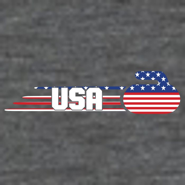 Cool USA Curling Team Sports Logo Flatbill Hat