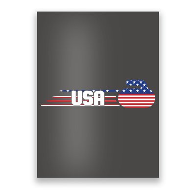 Cool USA Curling Team Sports Logo Poster