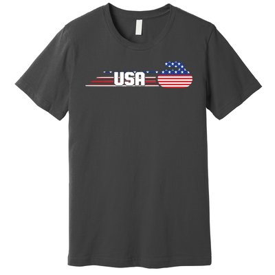 Cool USA Curling Team Sports Logo Premium T-Shirt