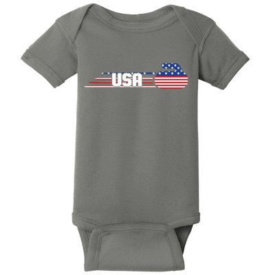 Cool USA Curling Team Sports Logo Baby Bodysuit