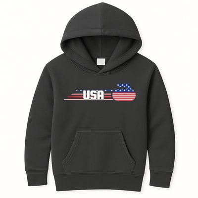 Cool USA Curling Team Sports Logo Kids Hoodie