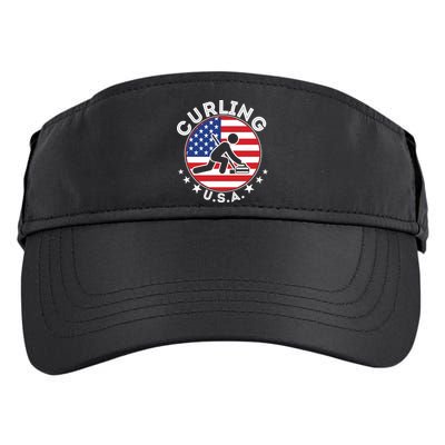 Cool USA Curling Team Flag Emblem Logo Adult Drive Performance Visor