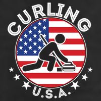 Cool USA Curling Team Flag Emblem Logo Golf Towel