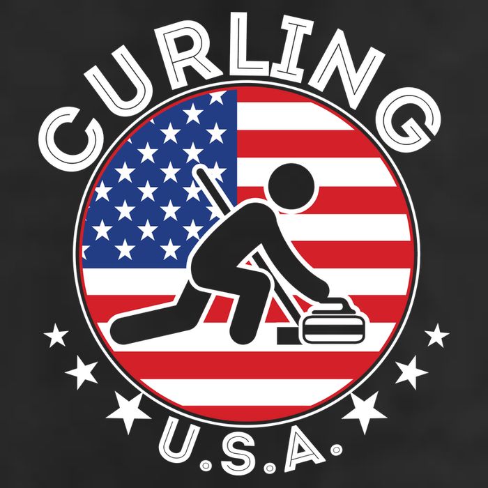 Cool USA Curling Team Flag Emblem Logo Golf Towel