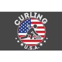 Cool USA Curling Team Flag Emblem Logo Bumper Sticker