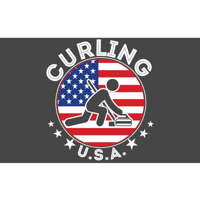 Cool USA Curling Team Flag Emblem Logo Bumper Sticker