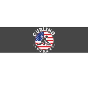 Cool USA Curling Team Flag Emblem Logo Bumper Sticker