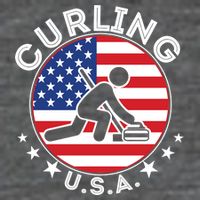 Cool USA Curling Team Flag Emblem Logo Baby Bodysuit