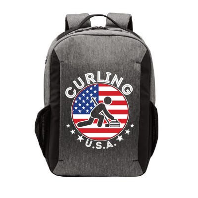 Cool USA Curling Team Flag Emblem Logo Vector Backpack