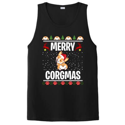 Corgi Ugly Christmas Sweater Merry Corgmas Santa Corgi Gift PosiCharge Competitor Tank