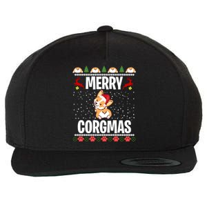 Corgi Ugly Christmas Sweater Merry Corgmas Santa Corgi Gift Wool Snapback Cap