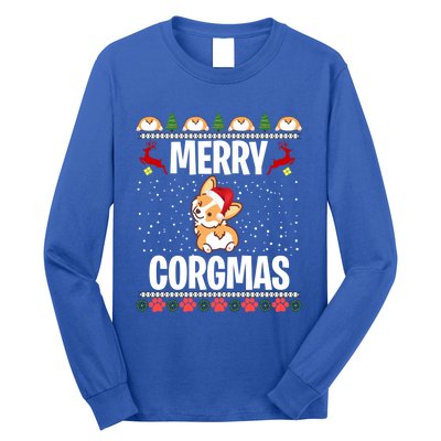 Corgi Ugly Christmas Sweater Merry Corgmas Santa Corgi Gift Long Sleeve Shirt