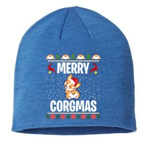 Corgi Ugly Christmas Sweater Merry Corgmas Santa Corgi Gift Sustainable Beanie