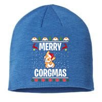 Corgi Ugly Christmas Sweater Merry Corgmas Santa Corgi Gift Sustainable Beanie