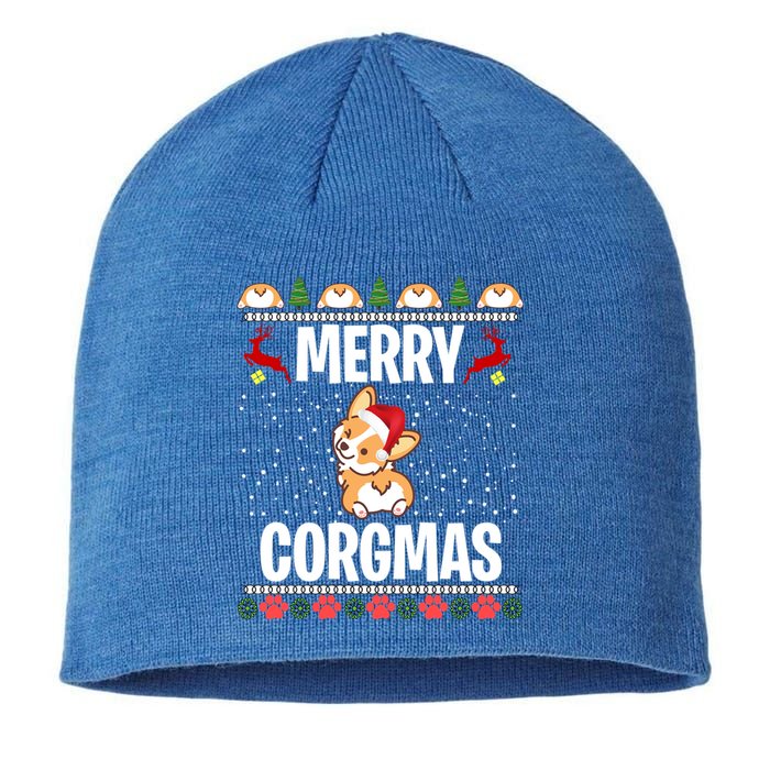 Corgi Ugly Christmas Sweater Merry Corgmas Santa Corgi Gift Sustainable Beanie