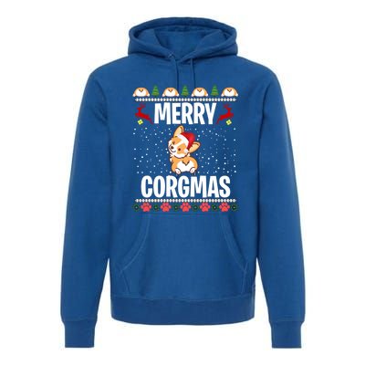 Corgi Ugly Christmas Sweater Merry Corgmas Santa Corgi Gift Premium Hoodie