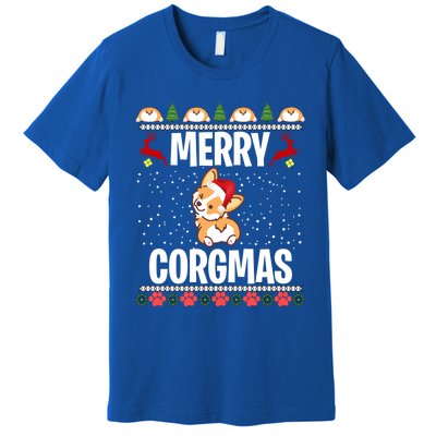 Corgi Ugly Christmas Sweater Merry Corgmas Santa Corgi Gift Premium T-Shirt