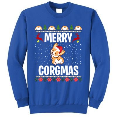 Corgi Ugly Christmas Sweater Merry Corgmas Santa Corgi Gift Tall Sweatshirt