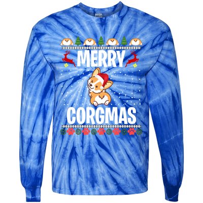 Corgi Ugly Christmas Sweater Merry Corgmas Santa Corgi Gift Tie-Dye Long Sleeve Shirt