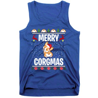 Corgi Ugly Christmas Sweater Merry Corgmas Santa Corgi Gift Tank Top